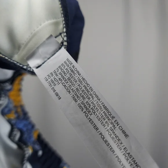 Eloquii Pants Women 16 Floral Jogger Elastic Pullon Pocket Stretch Blue Yellow - Picture 8 of 9